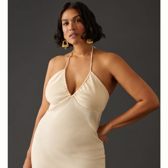 By Anthropologie U-Neck Halter Ruched Dress - Picture 2 of 10